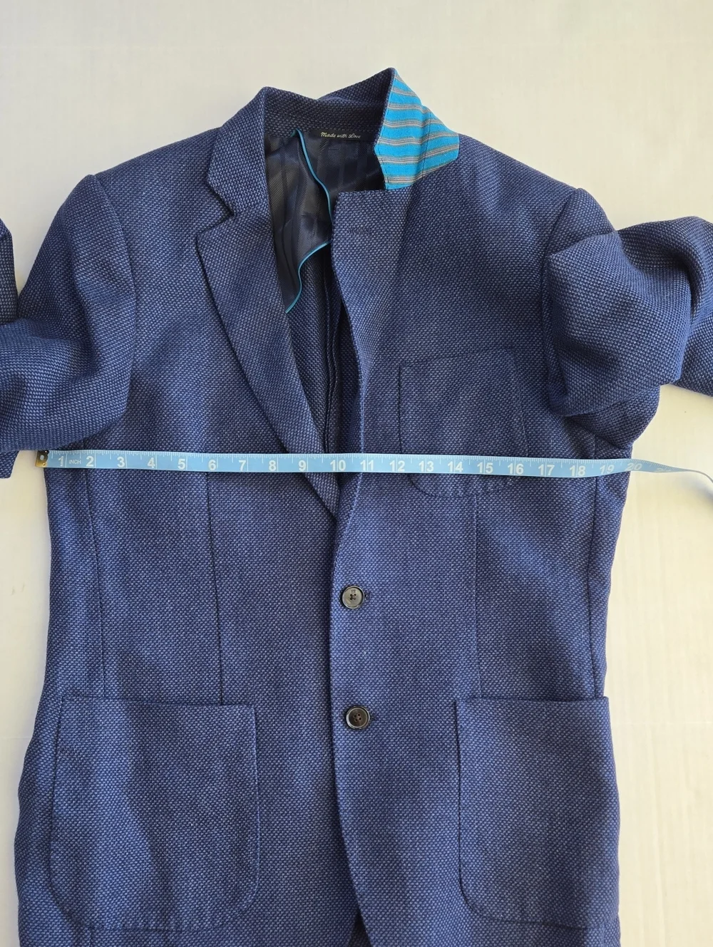 Scotch & Soda Navy Textured Men's Blazer Modern Two-Button Jacket, Medium